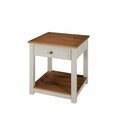 Kd Cama De Bebe Savannah End Table with Natural Wood Top Ivory KD3251403